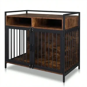Large Dog Crate Cabinet End Table