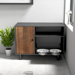 Dog Food Storage Cabinet with Feeding Bowl